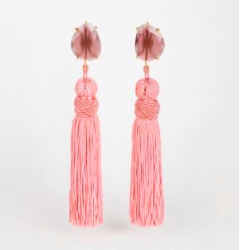 Daniel Espinosa Gaudi Elegant Pink silk Tassel Earrings